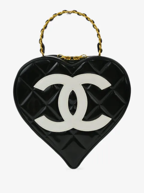 CHANEL Pre-Owned شنطة مستحضرات تجميل CC بتصميم قلب 1995