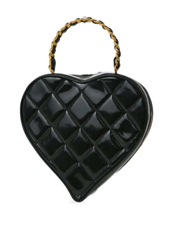 【CHANEL】ケース／パース♡ハートココマーク♡ブラック マトラッセ♡ハート】CHANELハート ジップコインパース (CHANEL/コイン