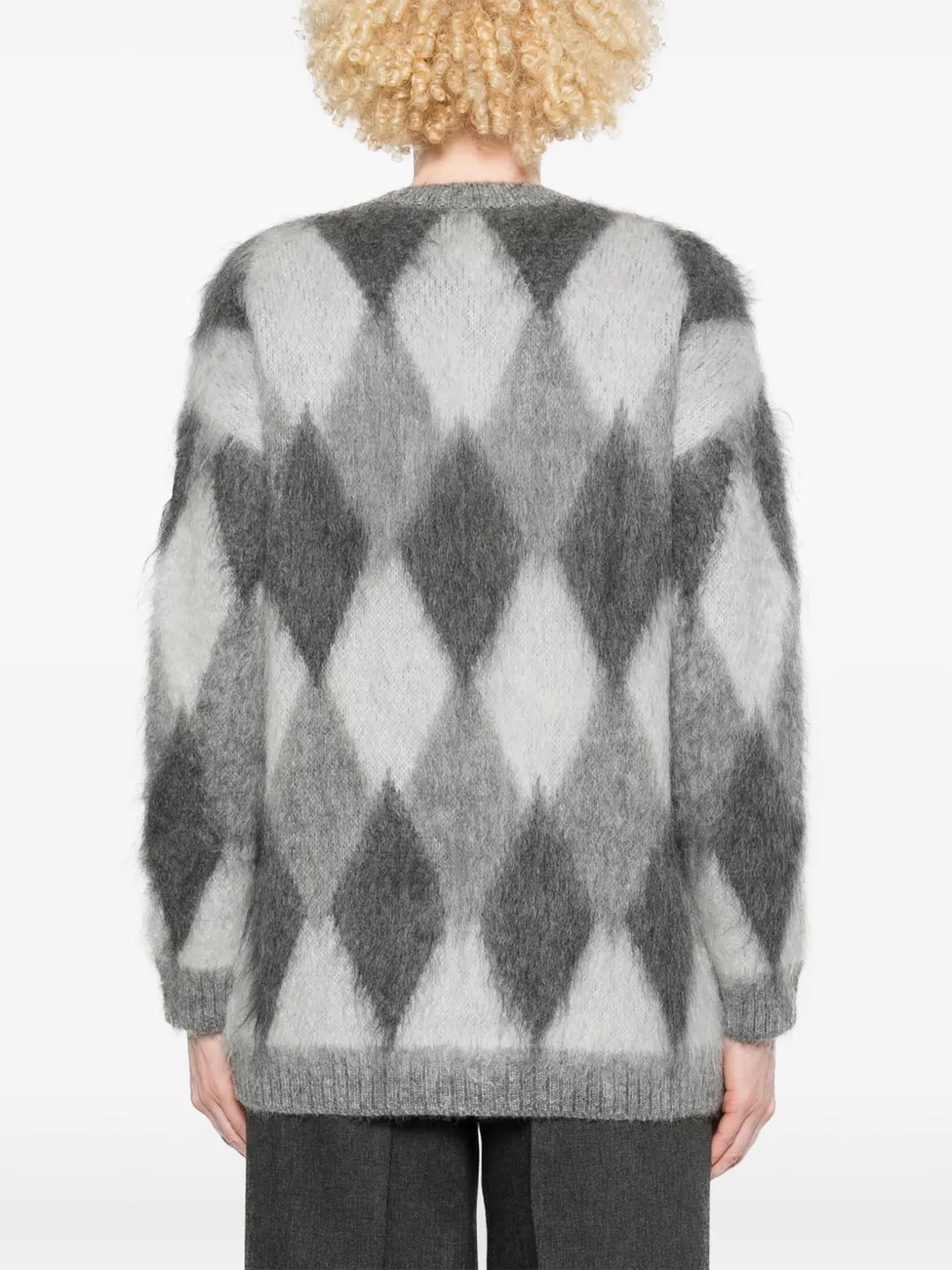 MONCLER DIAMOND-PATTERN CARDIGAN