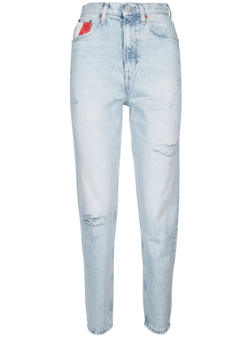 distressed-finish skinny jeans