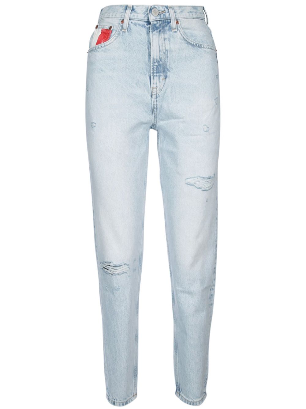 distressed-finish skinny jeans