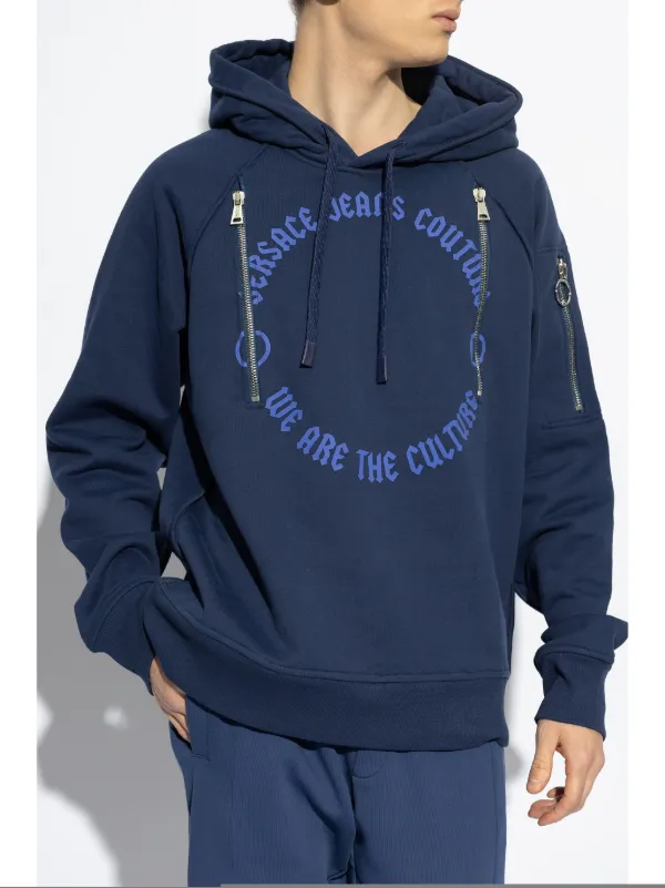 VERSACE JEANS COUTURE 袖ロゴ ジップ パーカー VERSACE JEANS COUTURE (ヴェルサーチェ ジーンズ クチュール