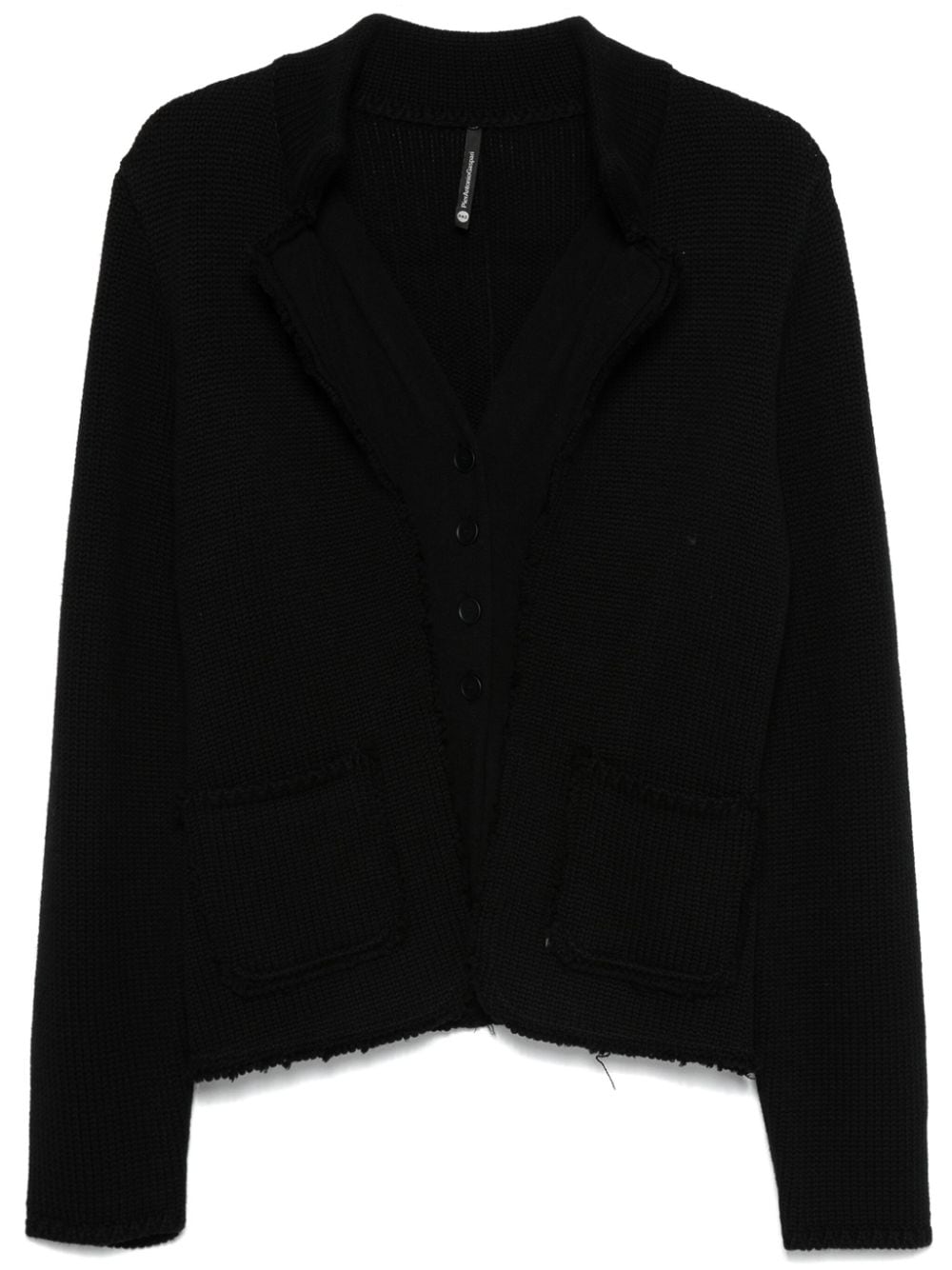 Pierantoniogaspari Layered-detail Cardigan In Black