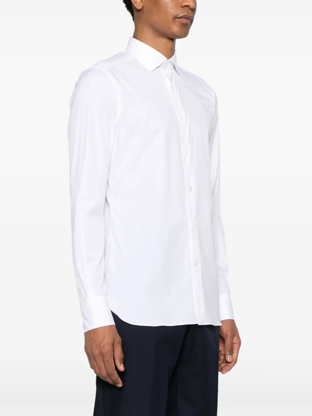 Zegna Overhemd met uitgesneden kraag Wit