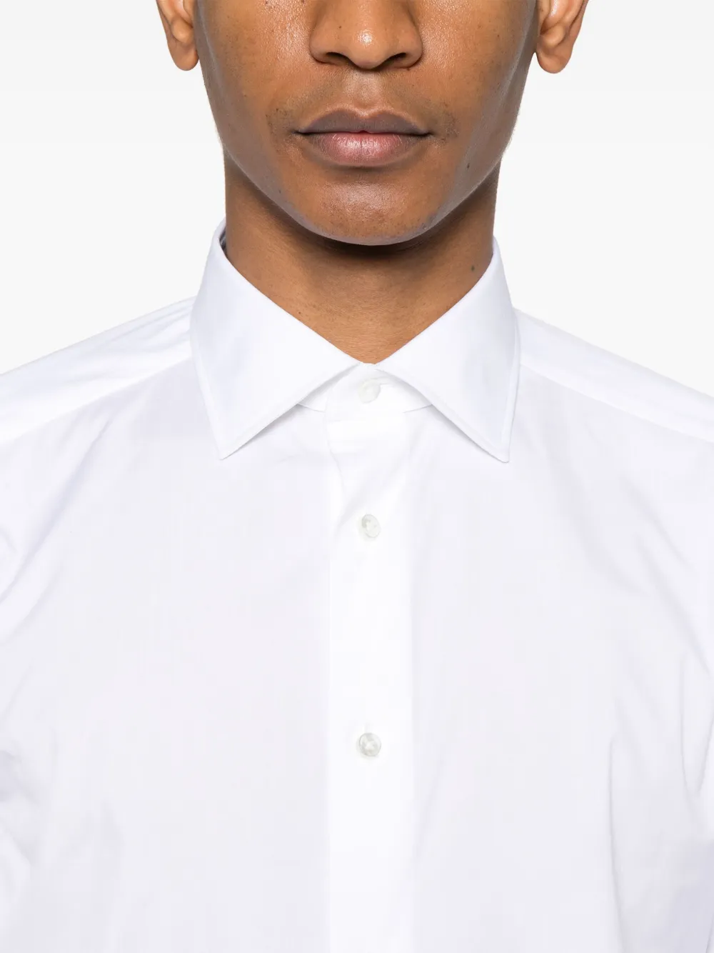 Zegna Overhemd met uitgesneden kraag Wit