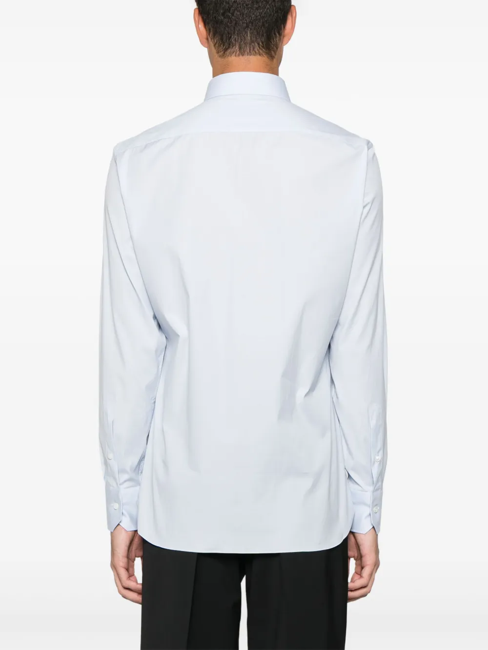 Zegna Overhemd met uitgesneden kraag Blauw