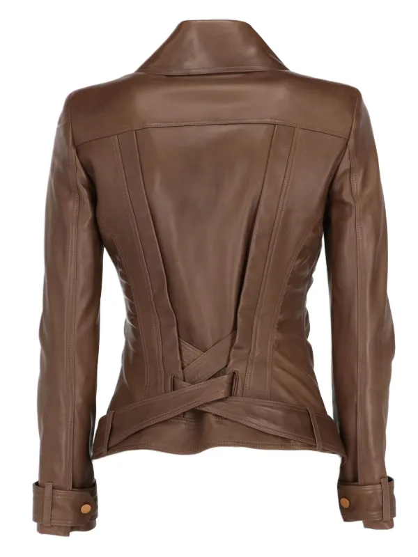 Gucci Pre-Owned 2000s Leather Jacket | Brown | FARFETCH CA
