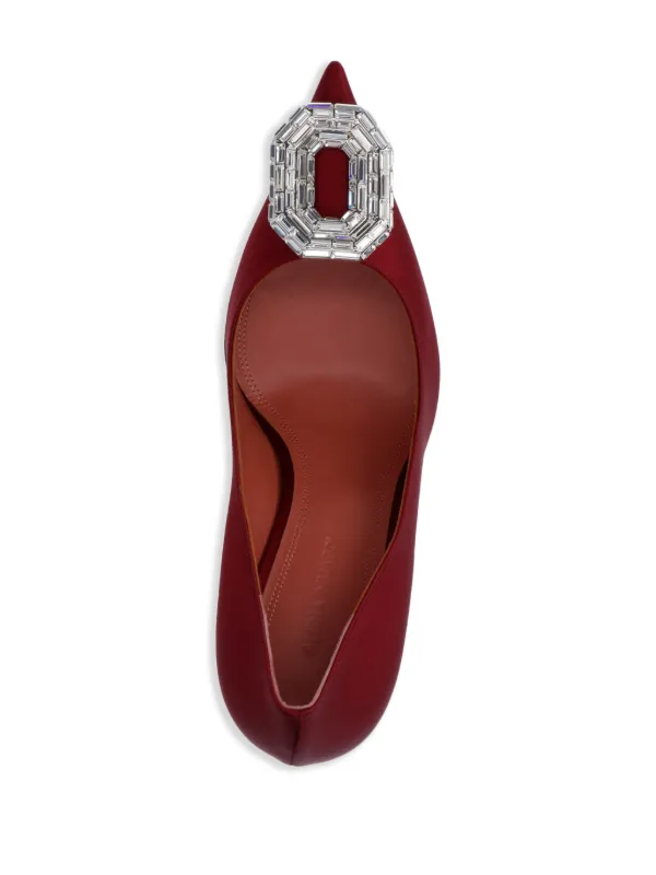 Amina Muaddi Zapatillas Camelia Con Tacón De 90mm Rojo FARFETCH AR