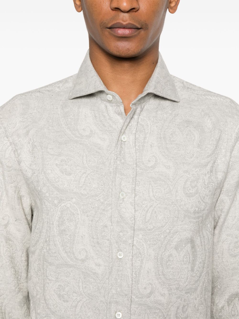 Shop for cheap Brunello Cucinelli paisley-jacquard shirt Men