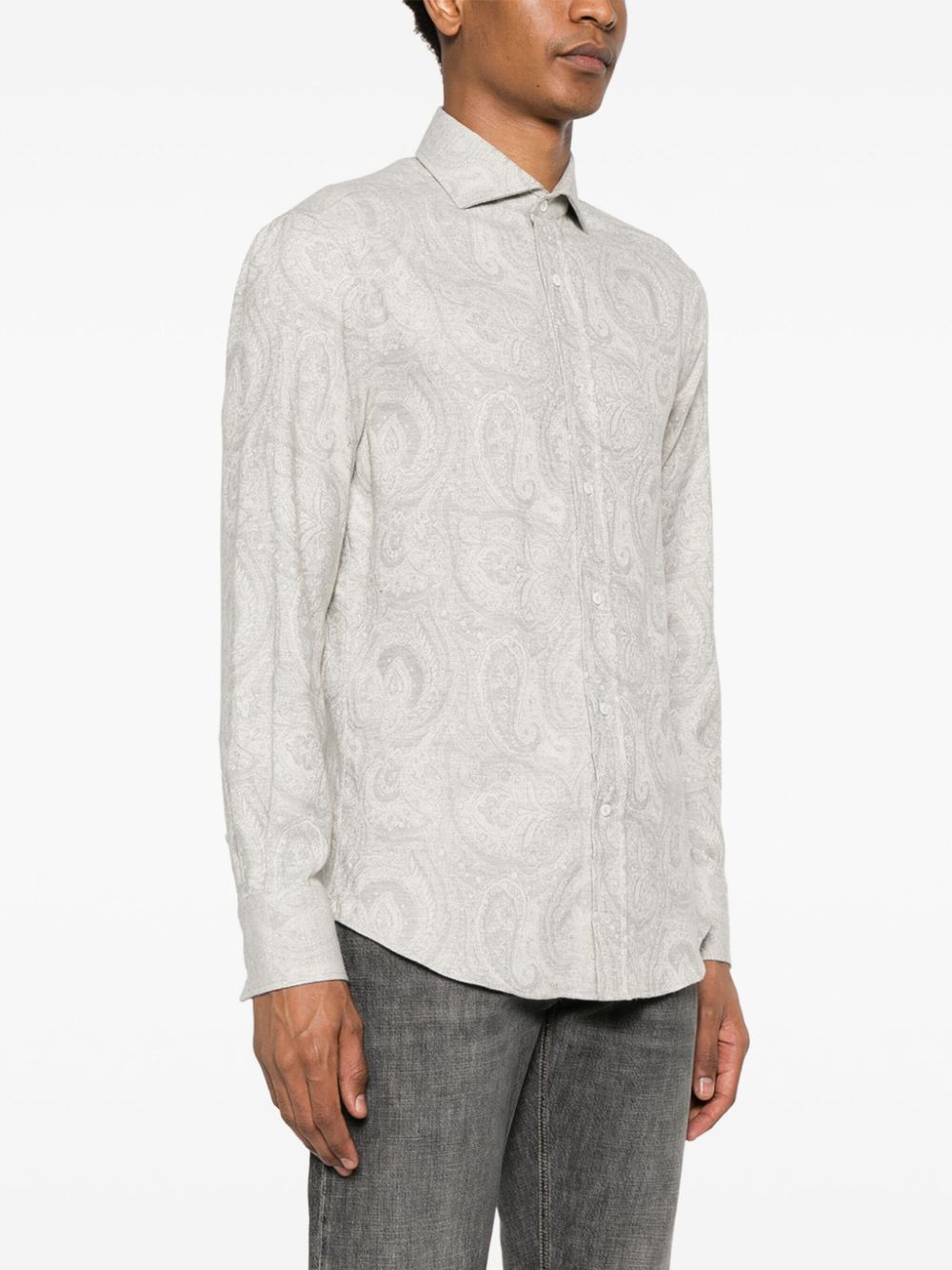 Shop for cheap Brunello Cucinelli paisley-jacquard shirt Men