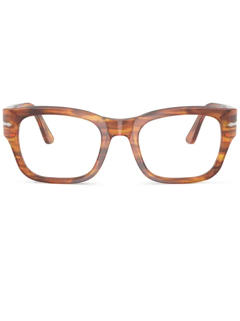 Persol stripe detailing square frame glasses 