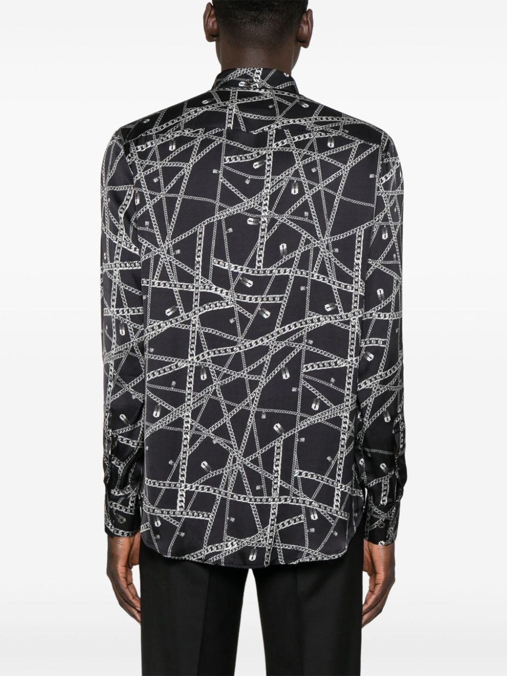 Shop John Richmond Chain-print Shirt In Black