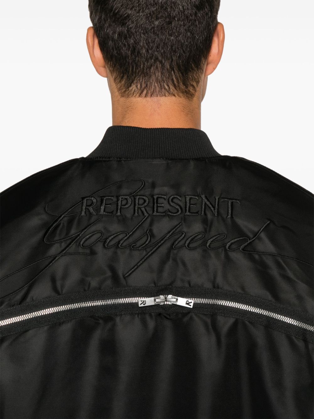 Shop Represent Zip-detail Bomber Jacket In Black