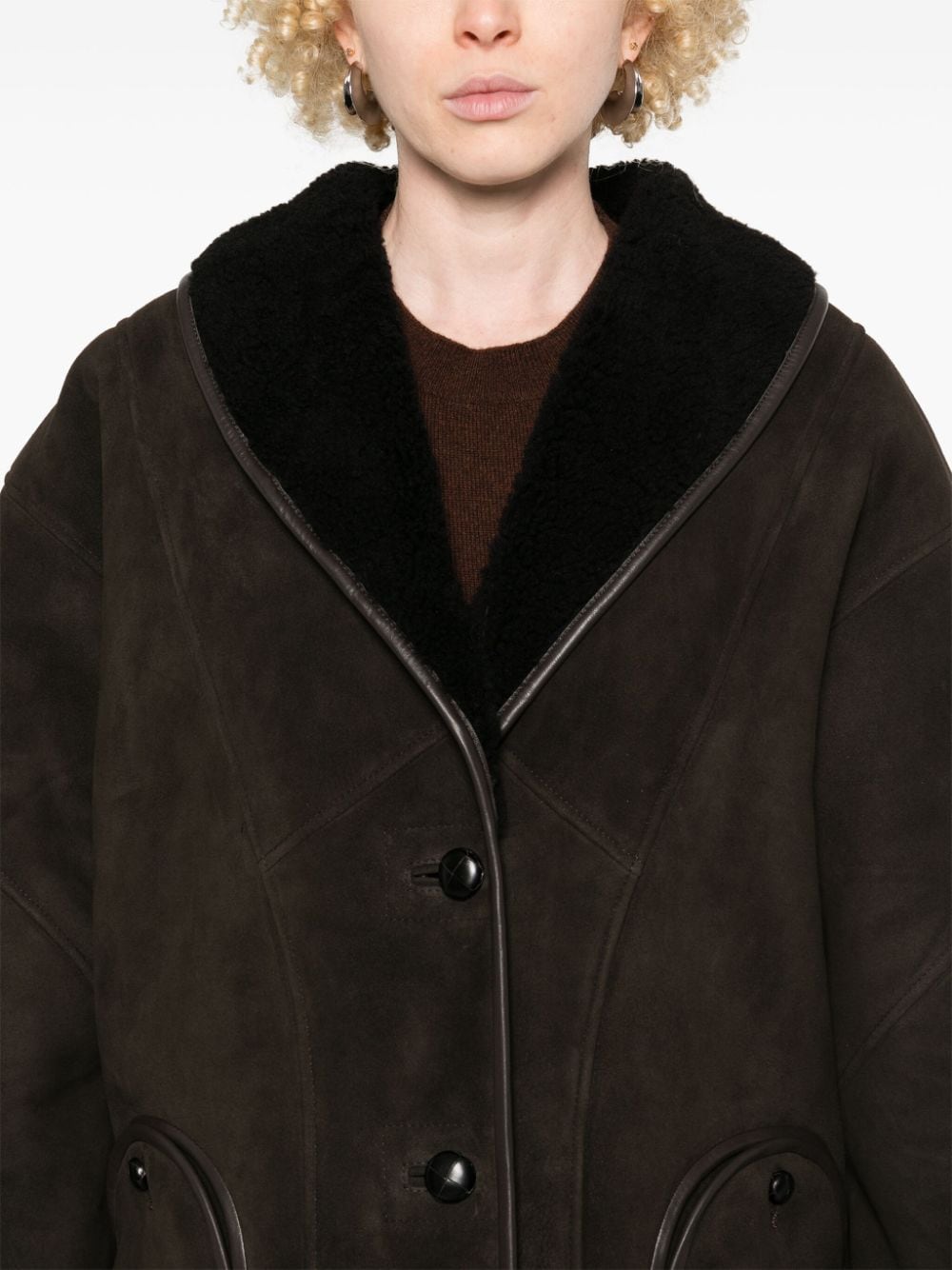 Shop Blazé Milano Tatoosh Coat In Brown