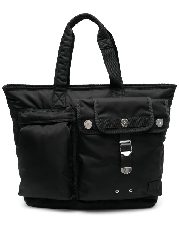 Sacai x Porter Pocket Tote Bag | Black | FARFETCH AO