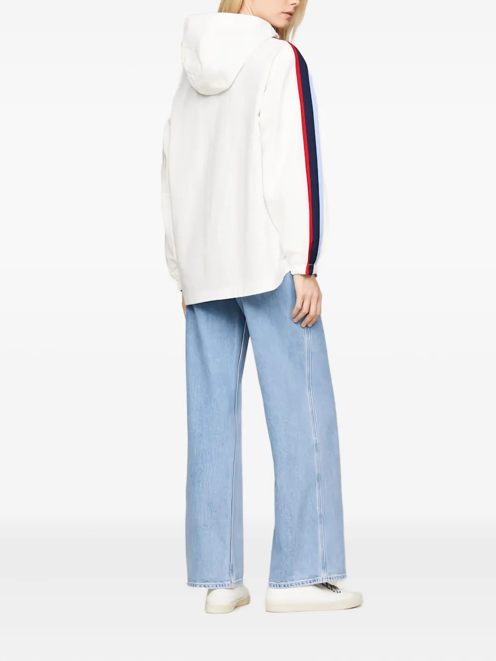 Tommy Jeans Gestreepte gilet met capuchon - Wit