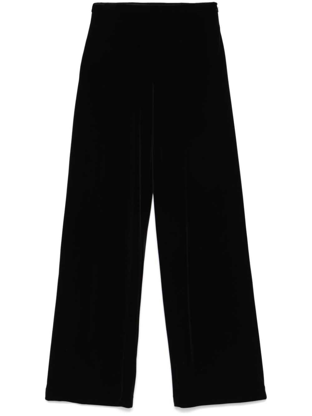 Shop Emporio Armani Velvet Trousers In Schwarz