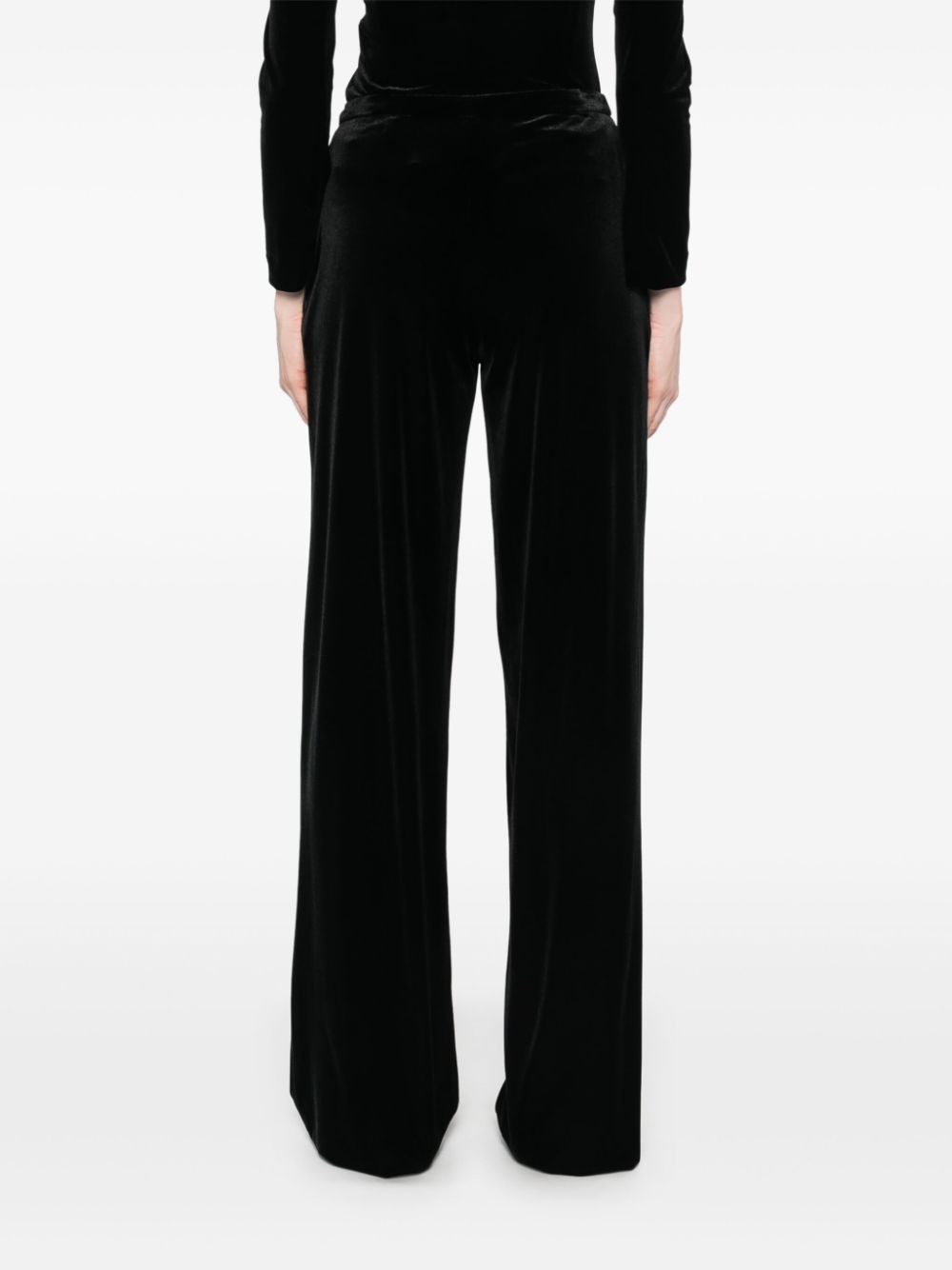 Shop Emporio Armani Velvet Trousers In Schwarz