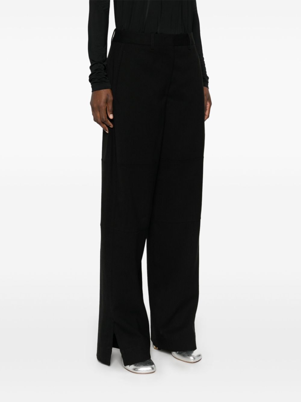 Shop Jil Sander Virgin-wool Trousers In Black