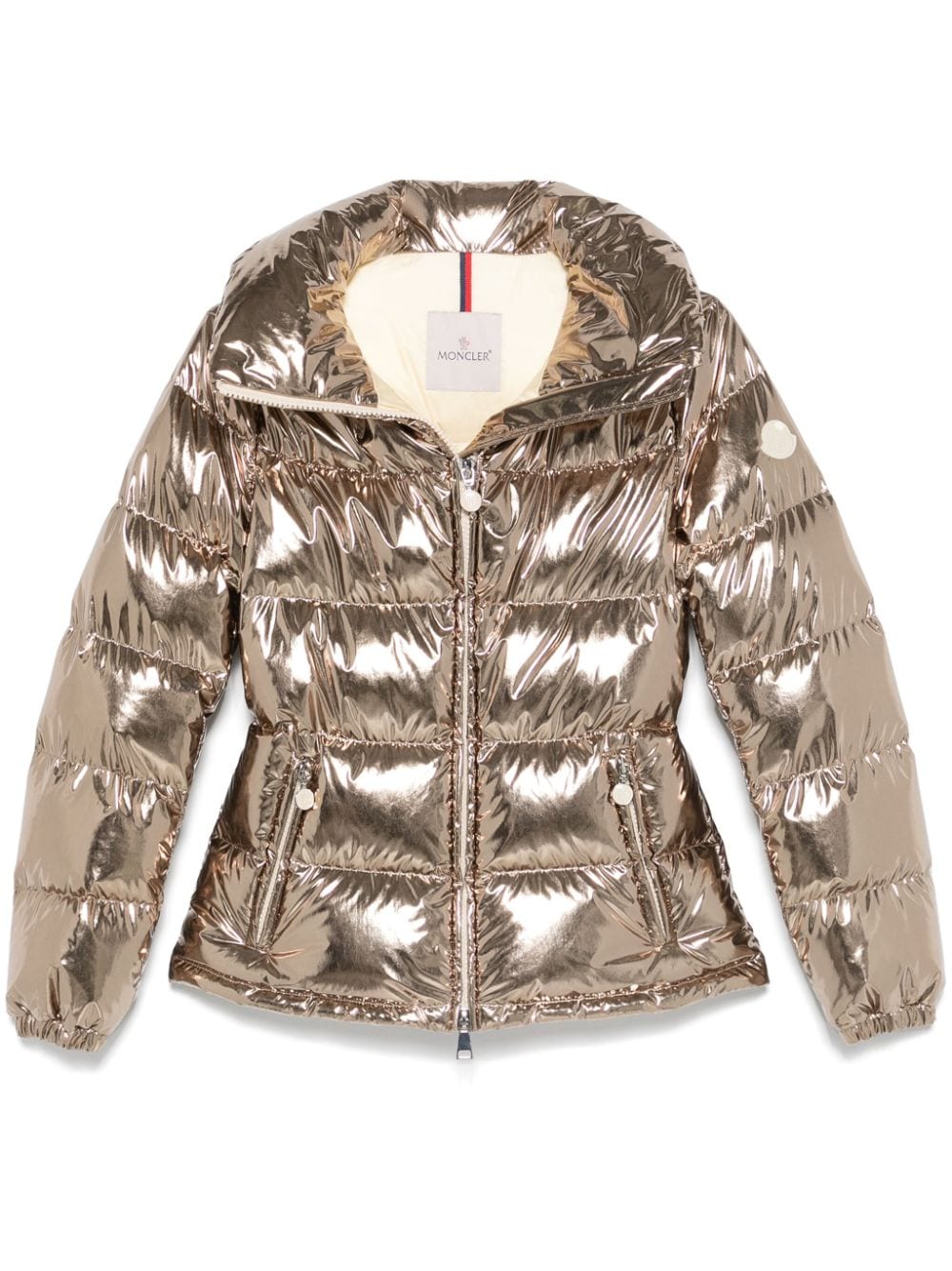 Shop Moncler Douros Puffer Jacket In Gold