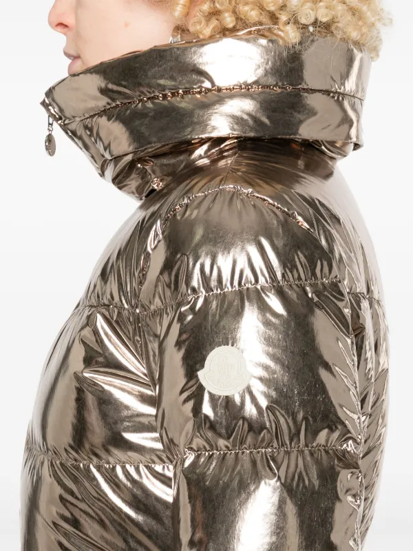 Moncler metallic puffer jacket online