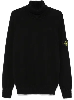 Stone Island Compass-patch zip-up Black Sweatshirt | Black | FARFETCH