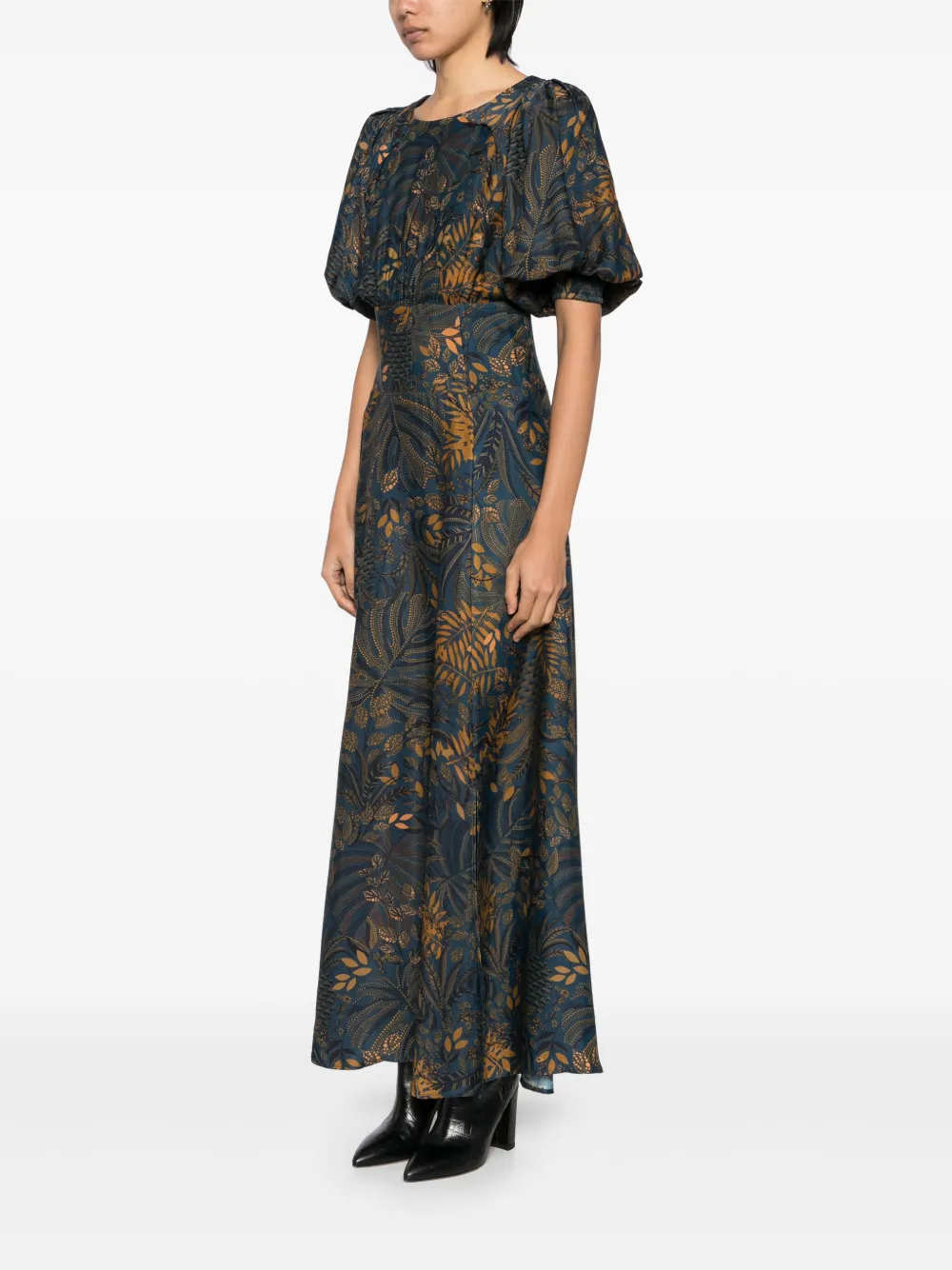 FARM Rio Forest maxi-jurk met stippen Blauw