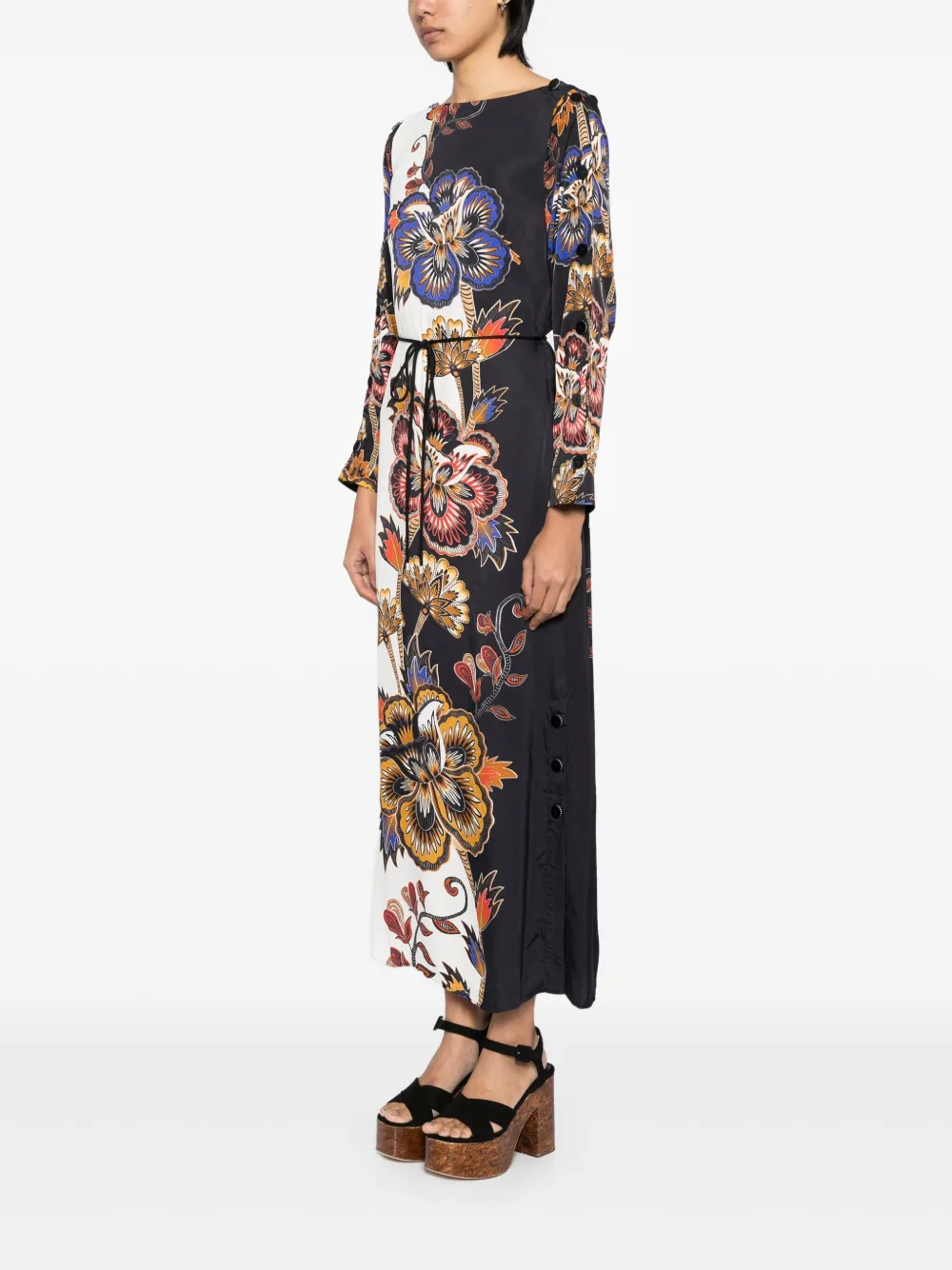 Shop Farm Rio Floral Midi Dress In Blue
