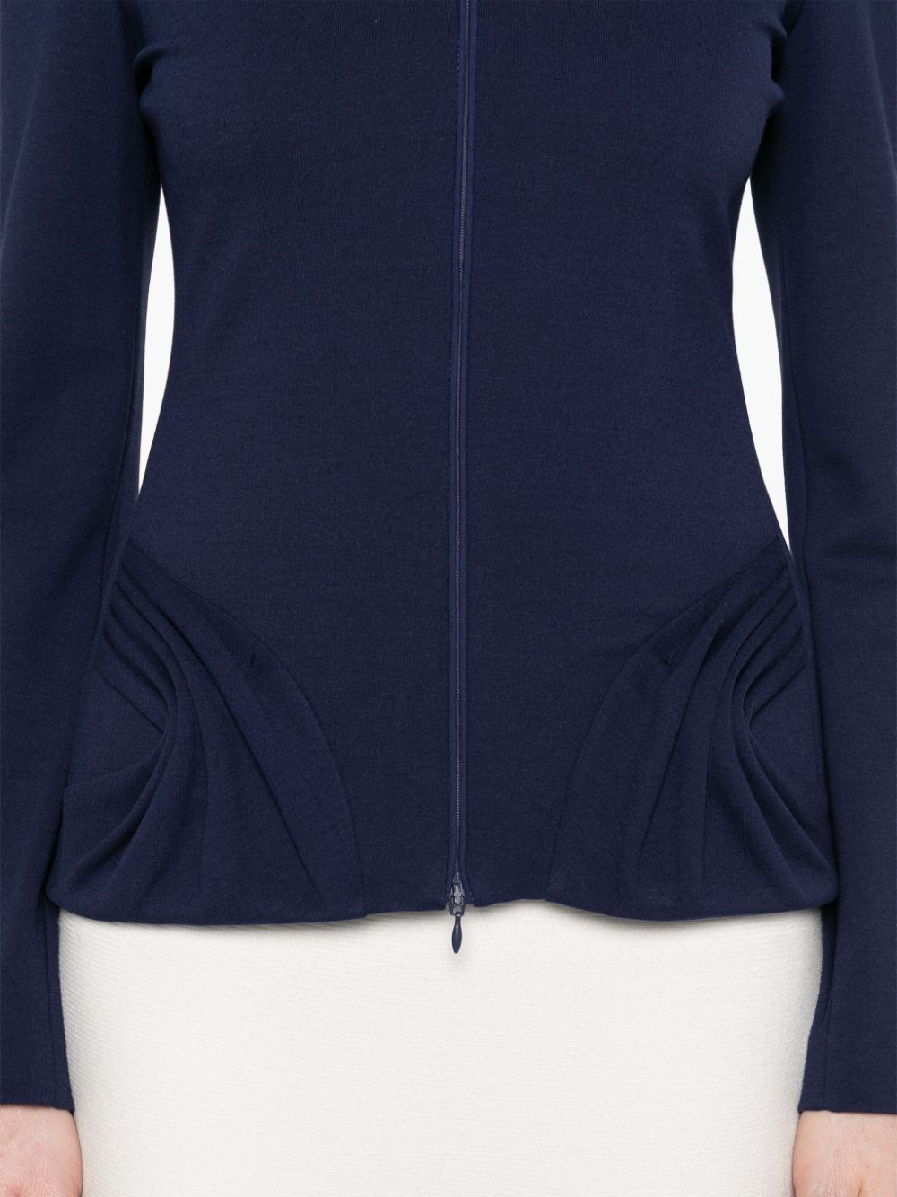 Shop Emporio Armani Pleated Jacket In Blau