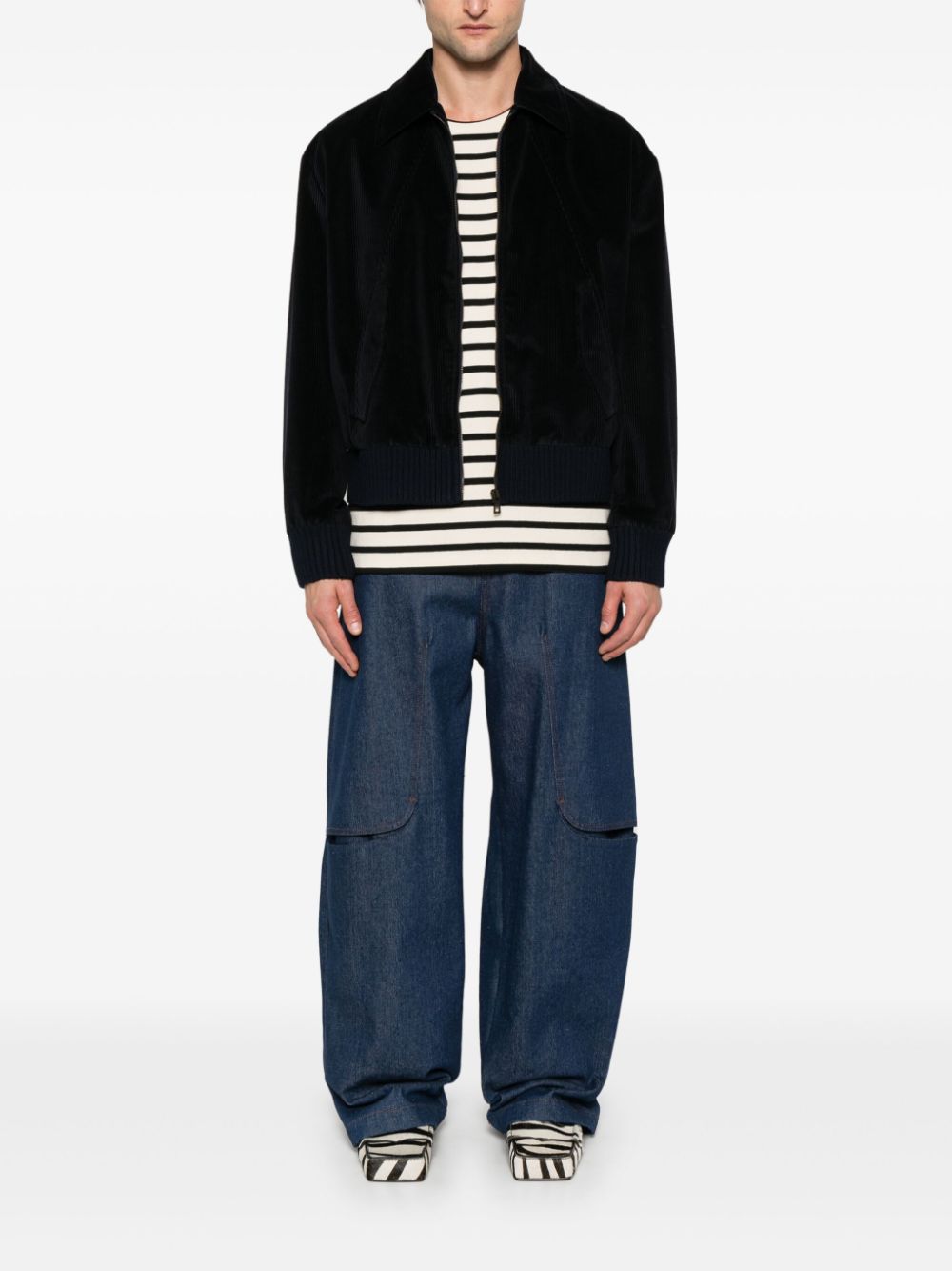 LOEWE corduroy bomber jacket - Blauw