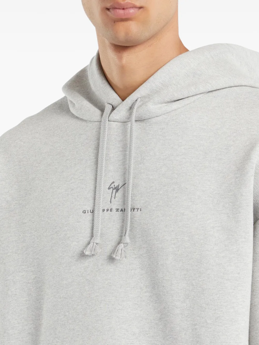 Giuseppe Zanotti Hoodie met geborduurd logo Grijs