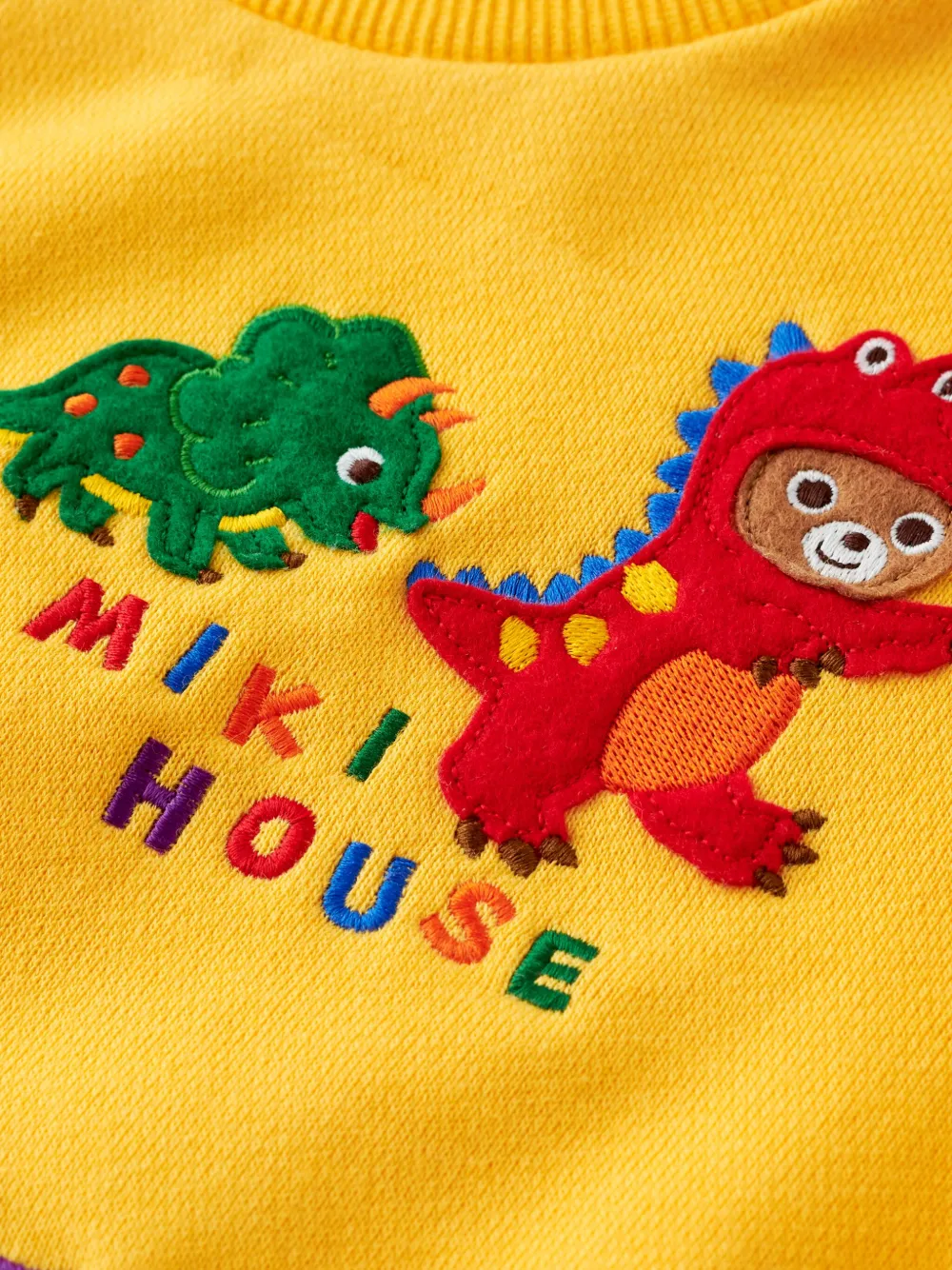 Miki House Dinosaur Sweatshirt (2-7 Years) In Yellow