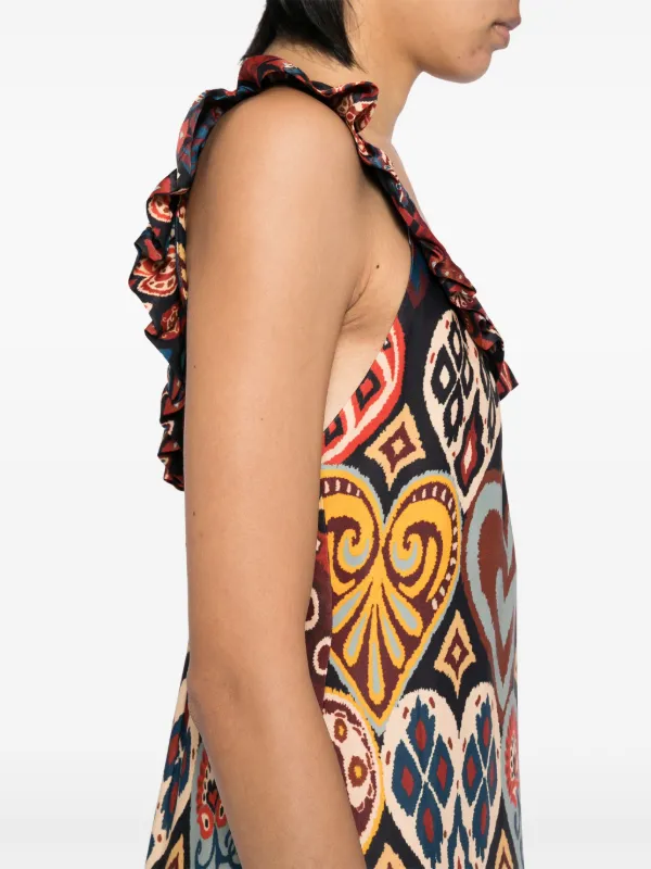 knee length dresses for ladies Multicolor Rio Mosaic Sweetheart Neck Maxi Dress main image 1