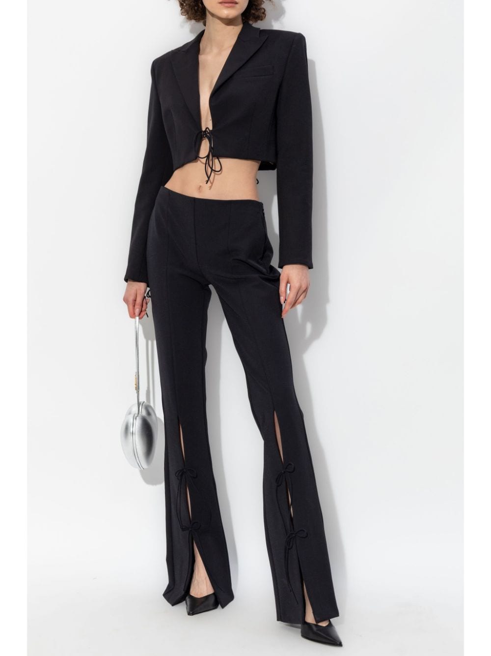 Versace Jeans Couture Flared broek met strikdetail - Zwart