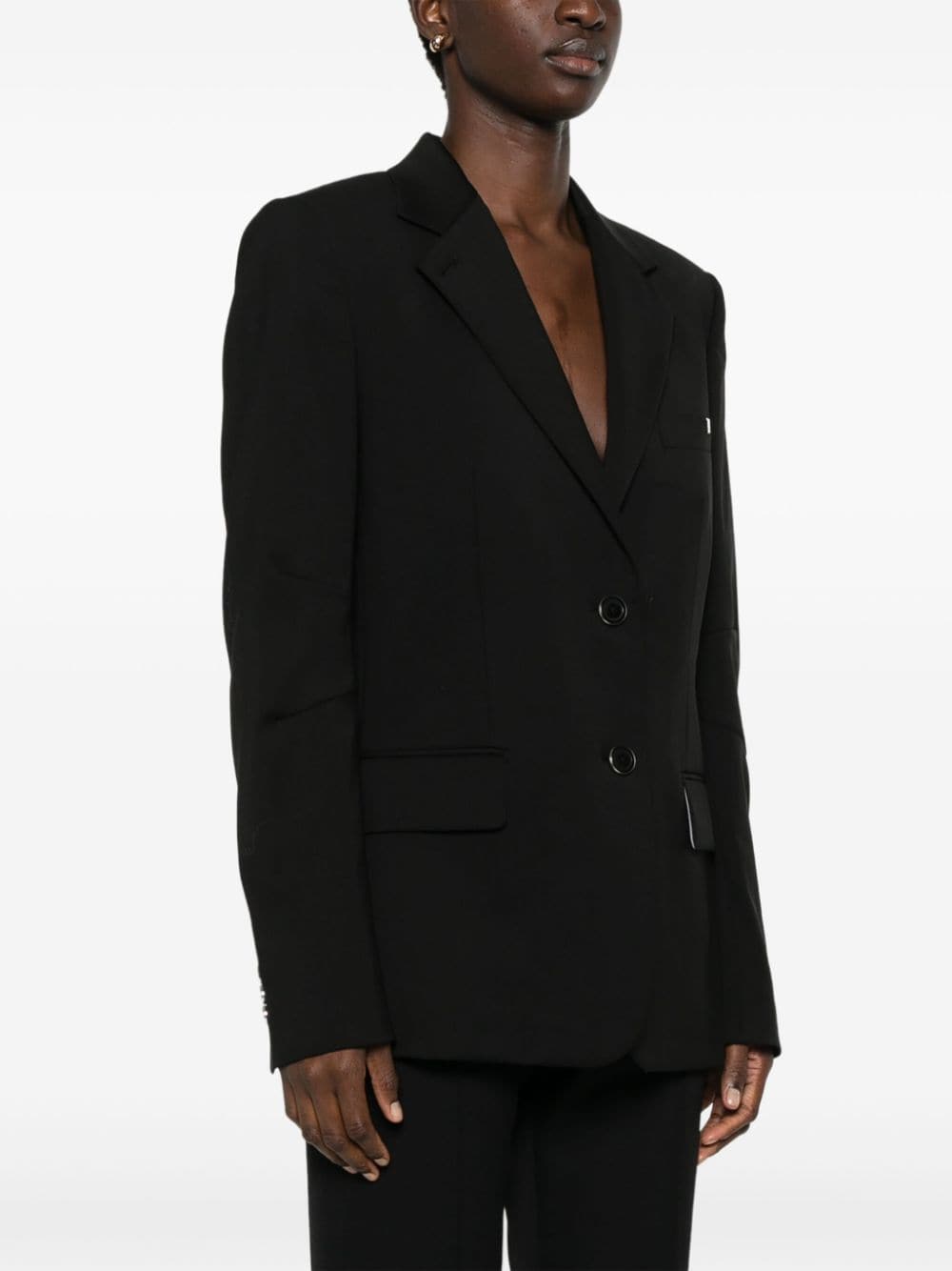 Shop Helmut Lang Curved Classic Blazer In Black