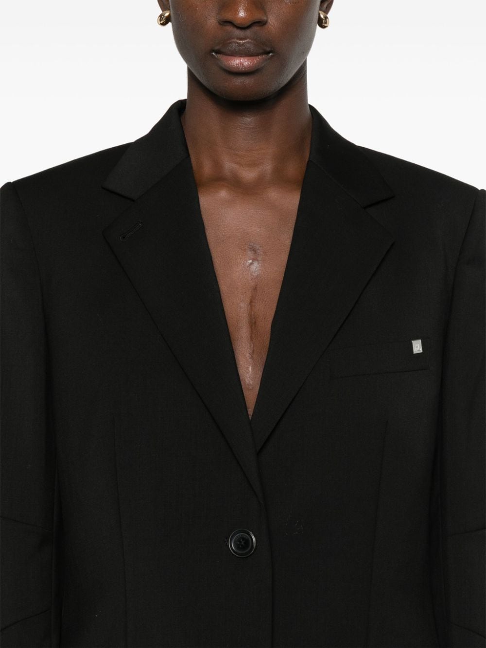 Shop Helmut Lang Curved Classic Blazer In Black