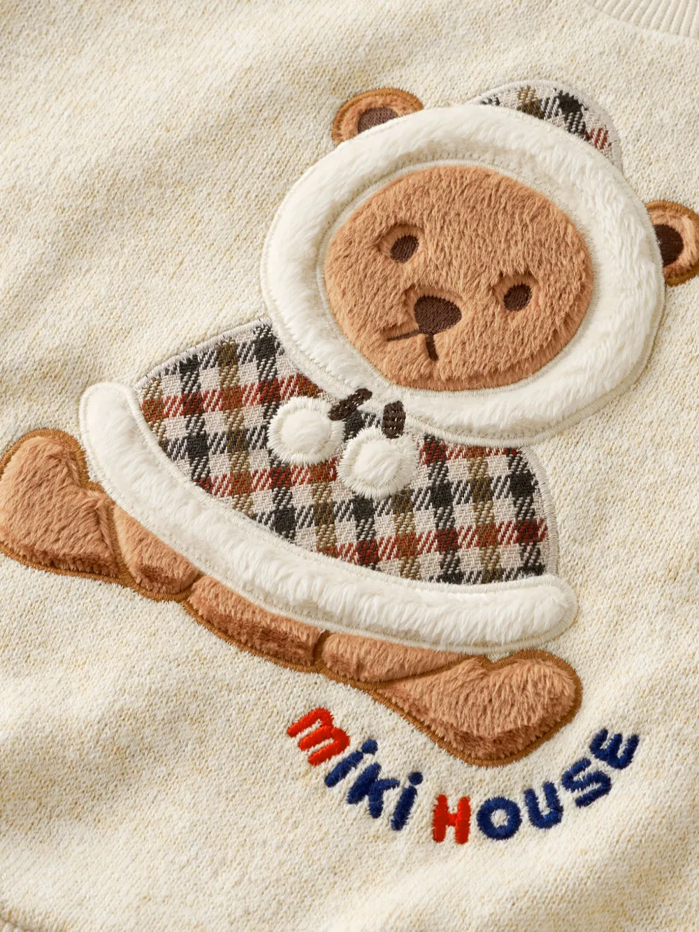 Miki House Bear Sweatshirt In Nude
