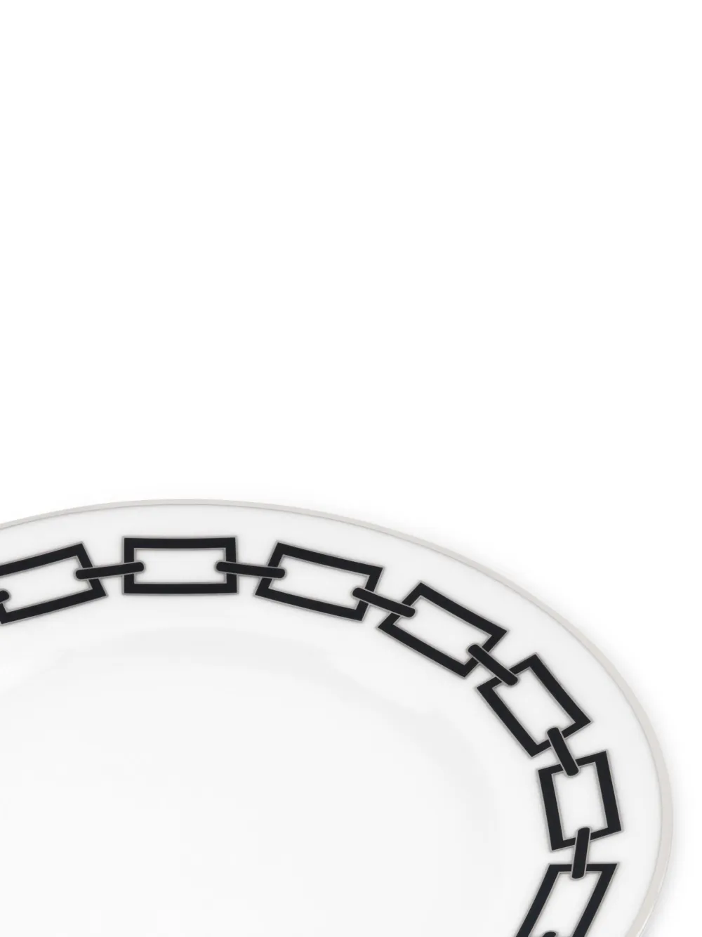 Ginori 1735 Catene Nero Dessert Plate (22cm) In White