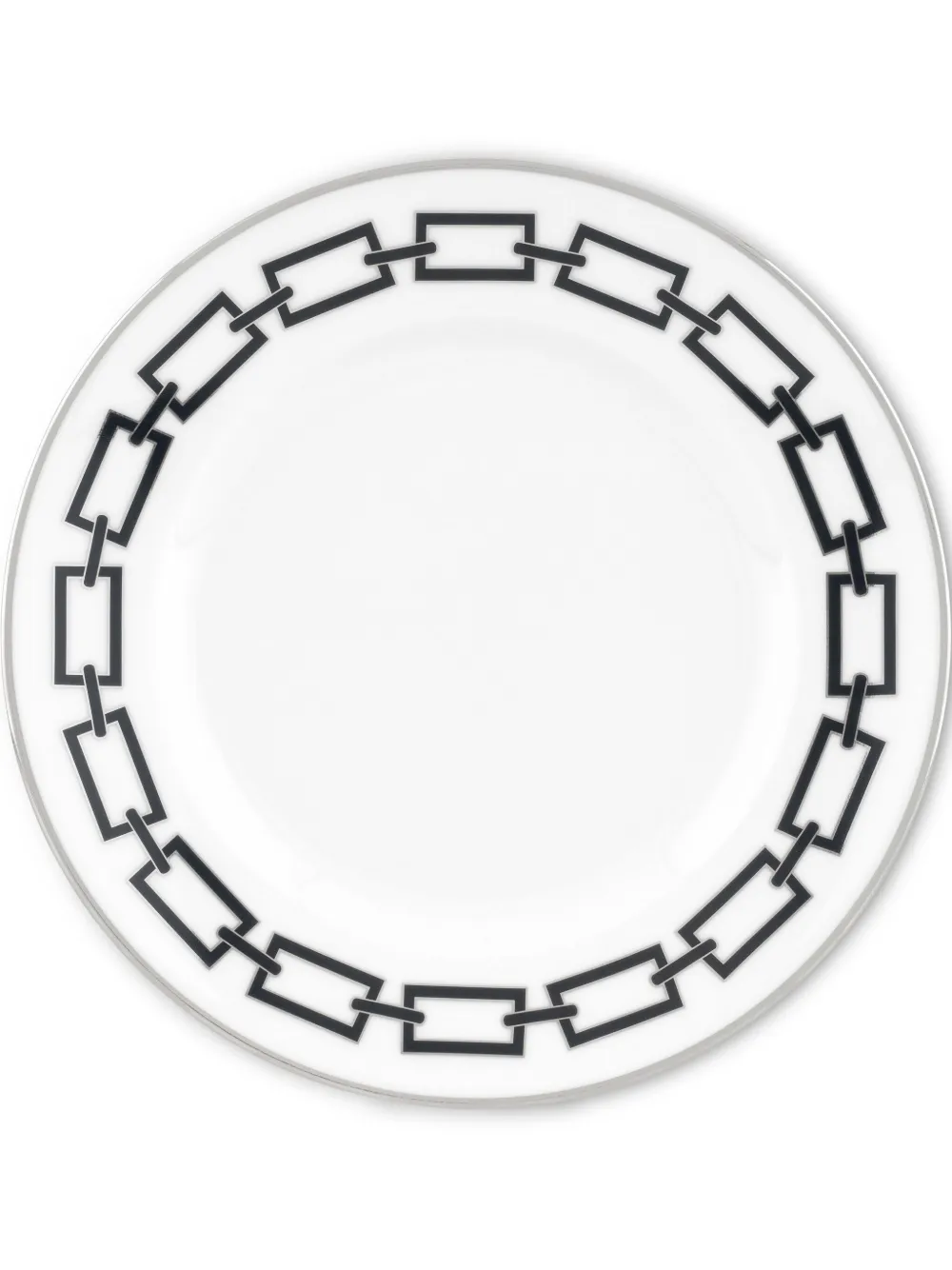 Ginori 1735 Catene Nero Dessert Plate (22cm) In White