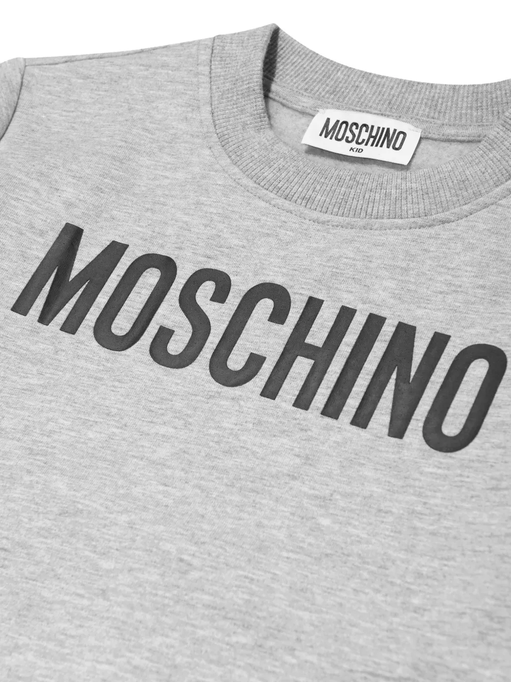 Moschino Kids Katoenen sweater met logoprint Grijs