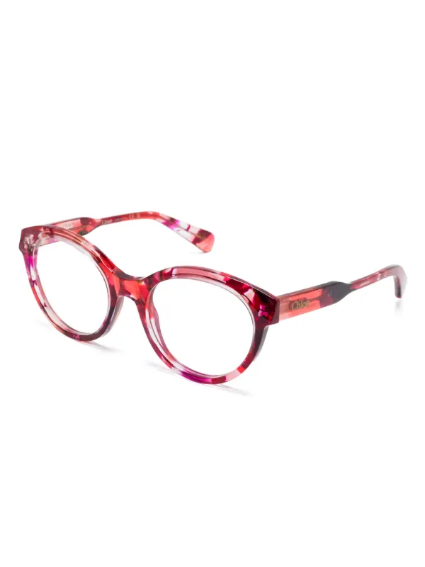 Chloe アイウェア バタフライフレーム メガネ Chloé Eyewear バタフライ眼鏡フレーム | レッド | FARFETCH JP