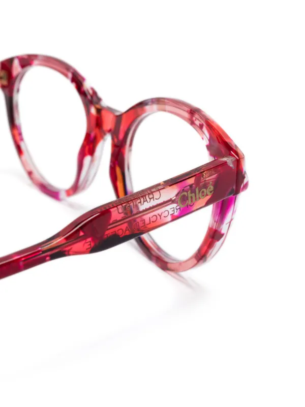 Chloe アイウェア バタフライフレーム メガネ Chloé Eyewear バタフライ眼鏡フレーム | レッド | FARFETCH JP