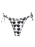 Moschino sunglasses-print bikini bottoms - White