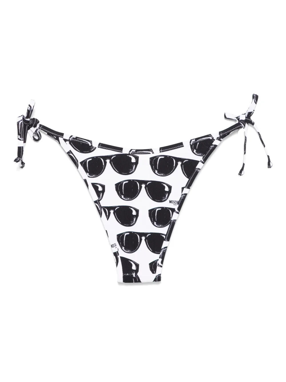 Moschino Bikinislip met zonnebrilprint - Wit