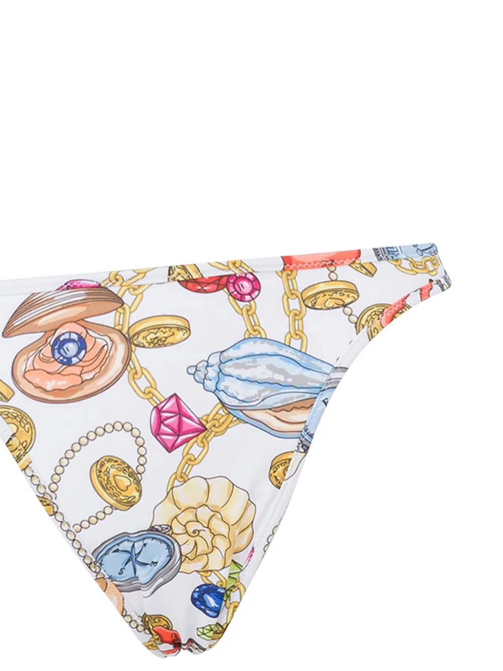 Moschino Bikinislip met schelpenprint - Wit