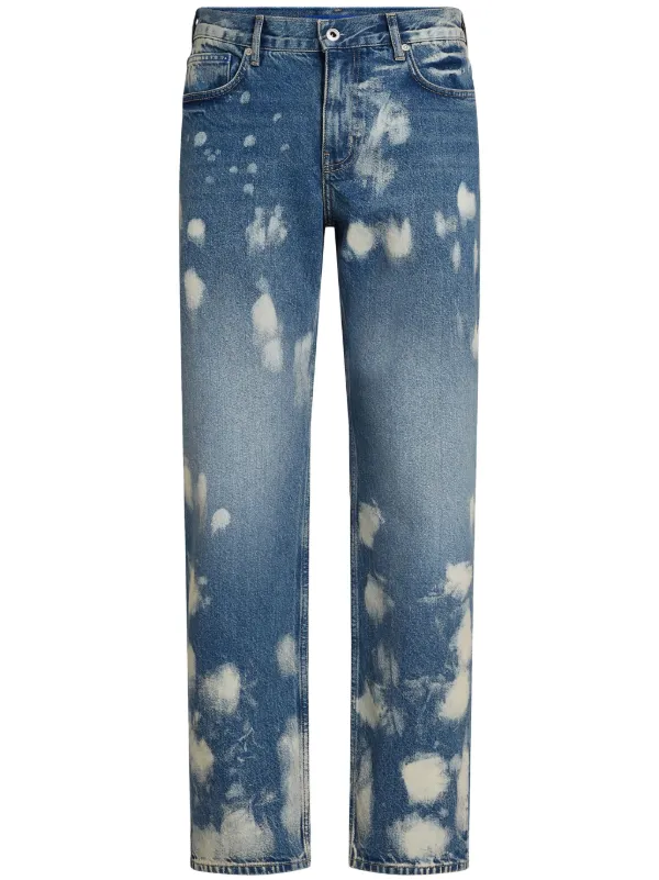Karl Lagerfeld Jeans Calça Jeans Reta Com Efeito Manchado Azul