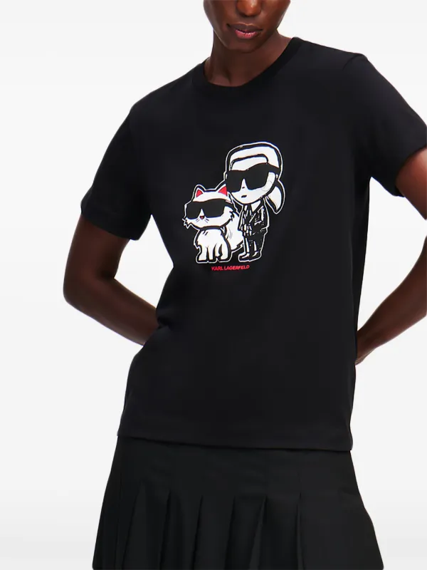 Karl Lagerfeld Ikon Choupette T-shirt | Black | FARFETCH RO