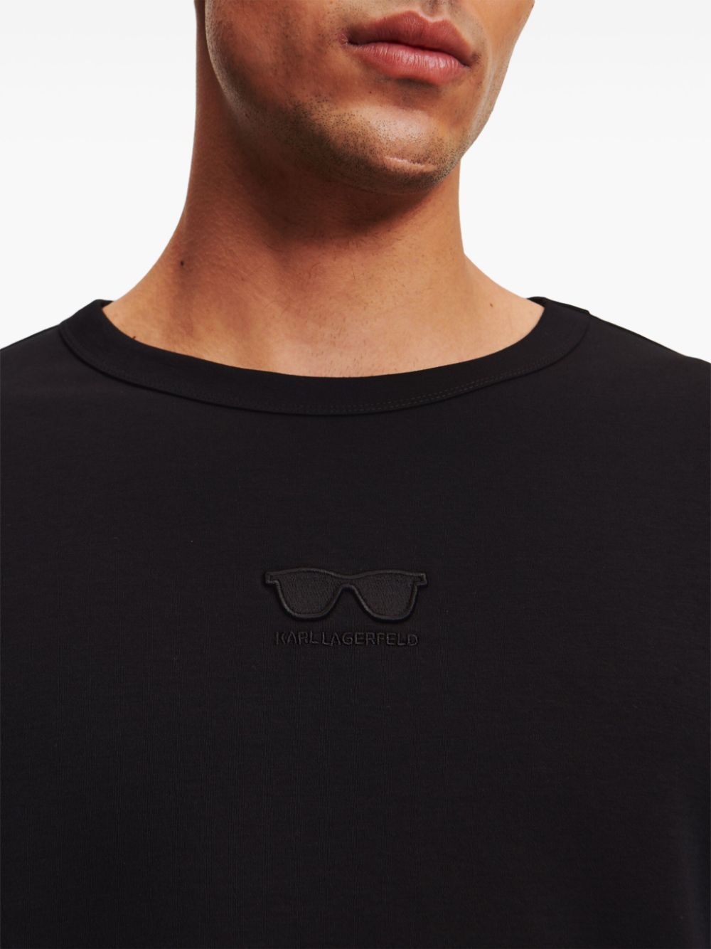 Shop Karl Lagerfeld Sunglasses-print T-shirt In 999