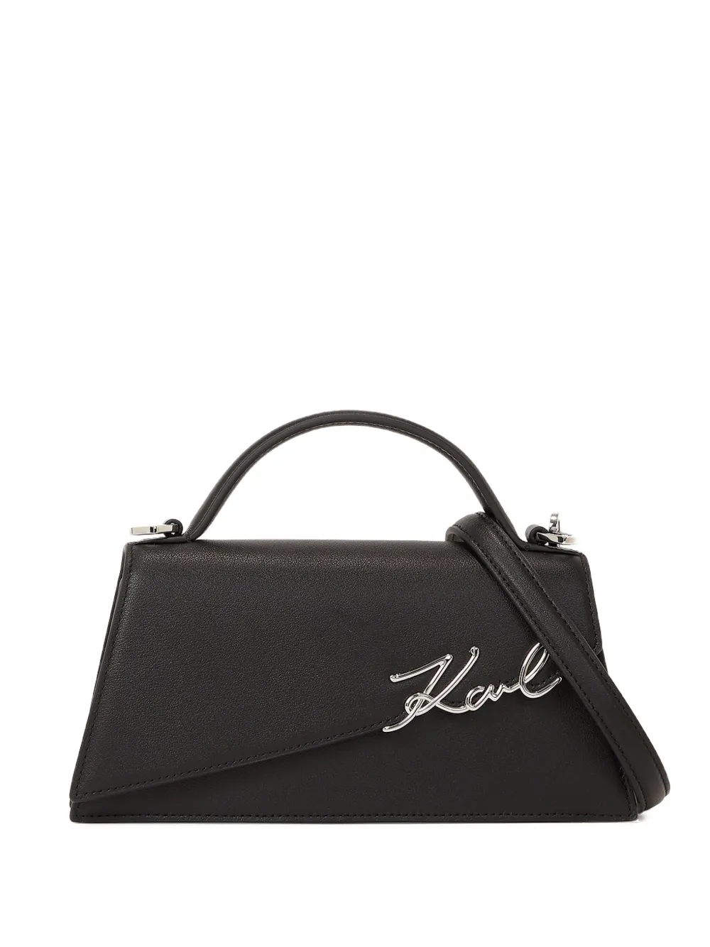 Karl Lagerfeld Signature Slim leather tote bag | Black | Image 1