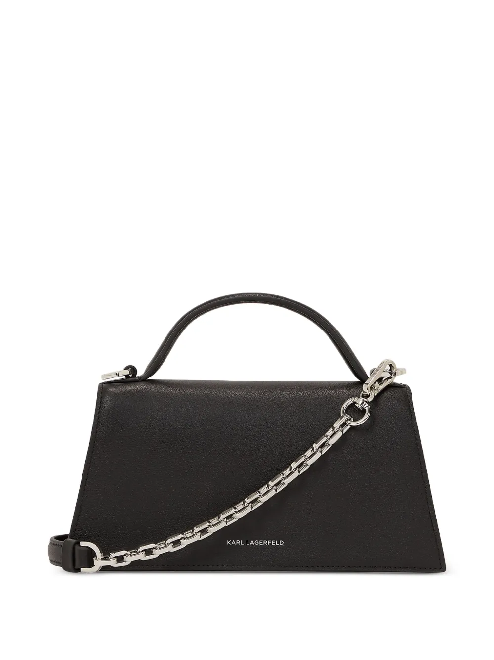 Karl Lagerfeld Signature Slim leren shopper Zwart
